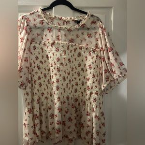 Floral chiffon puff sleeves